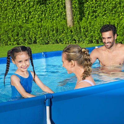 Bestway Steel Pro 118"x79"x26" Rectangular Above Ground Outdoor Swimming Pool - VMInnovations