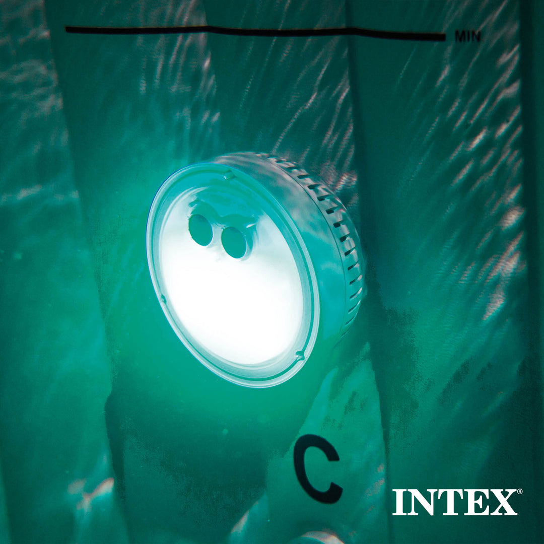 Intex PureSpa Plus Greywood Inflatable Hot Tub Spa with Multi-Colored LED Lights