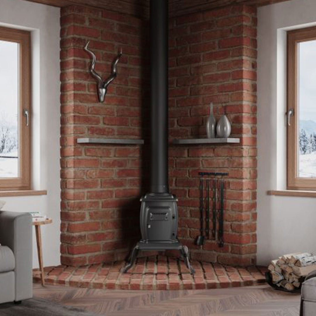 US Stove Company 900 Square Ft Clean Burning Cast Iron Wood Stove (Open Box) - VMInnovations