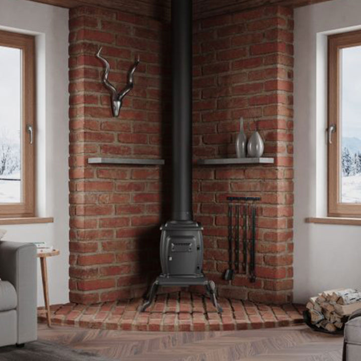 US Stove Company 900 Square Ft Clean Burning Cast Iron Wood Stove (Open Box) - VMInnovations