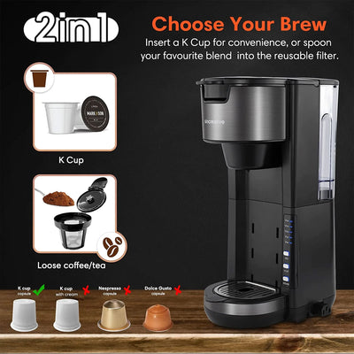 Sincreative Single Coffee Maker Cappuccino Machine w/ Milk Frother (Open Box)