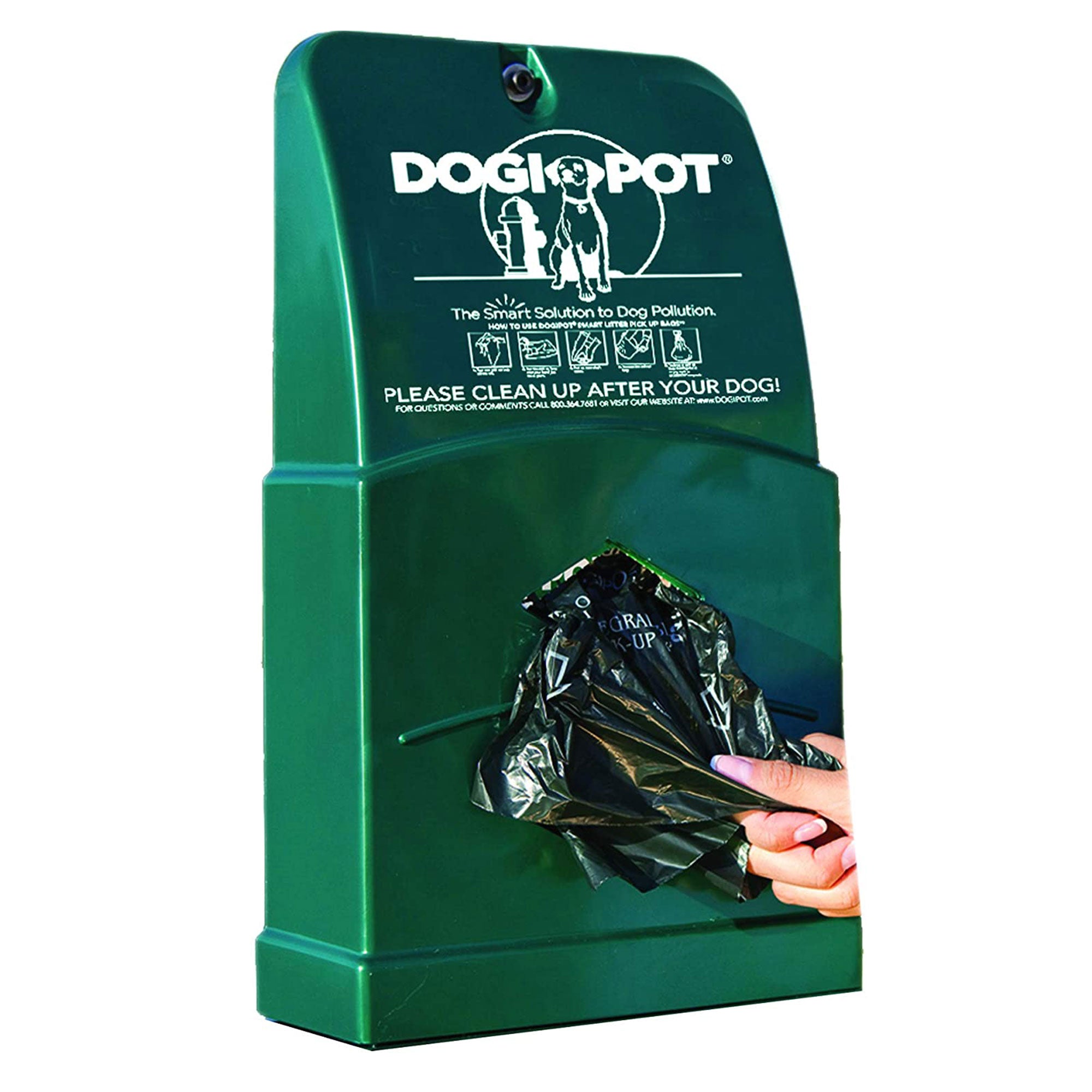 Dogipot 1010 Poly Pet Station with Bag Dispenser and Lidded Waste Bin (Used)