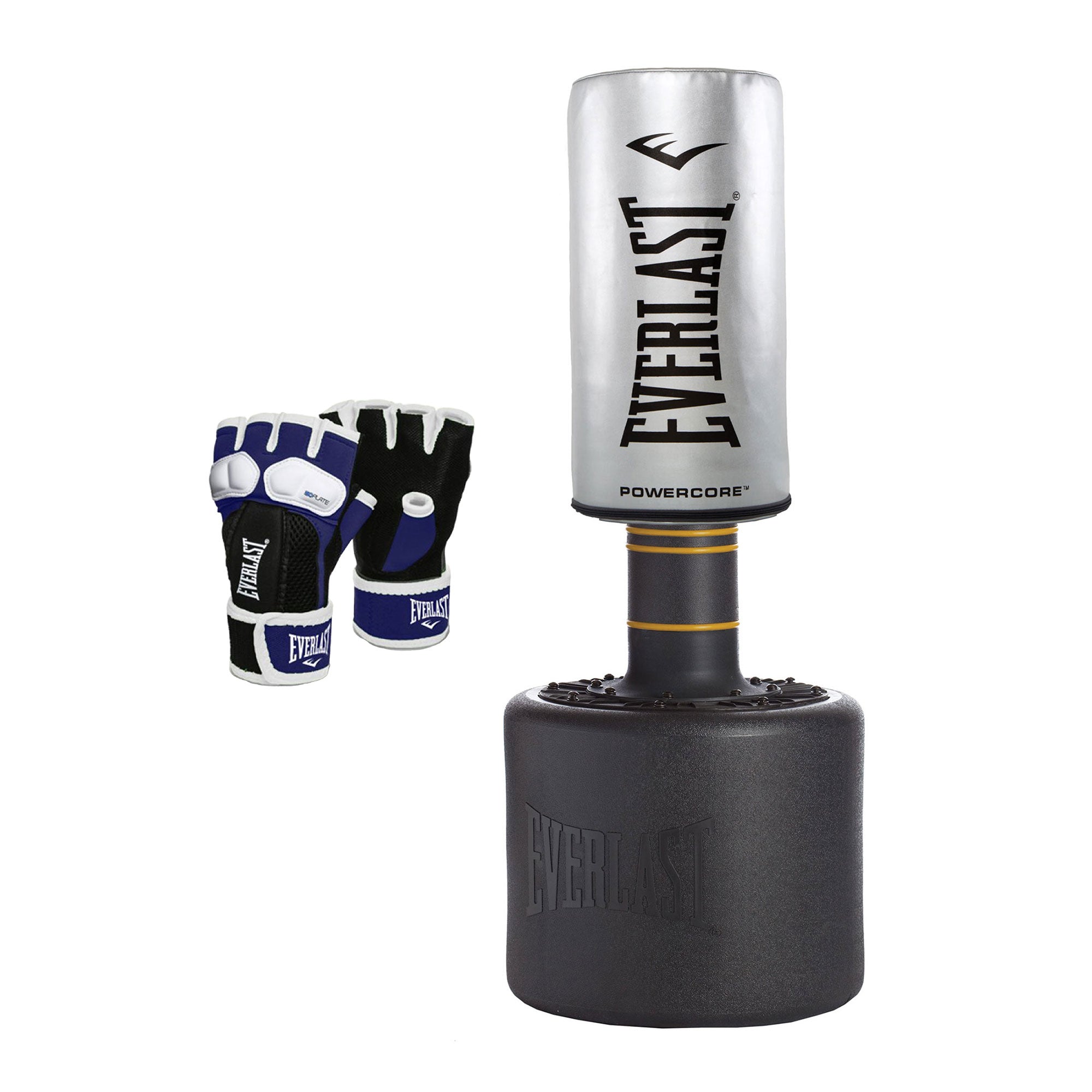 Everlast Powercore Freestanding Training Bag + EverGel Hand Wrap Gloves, Medium - VMInnovations