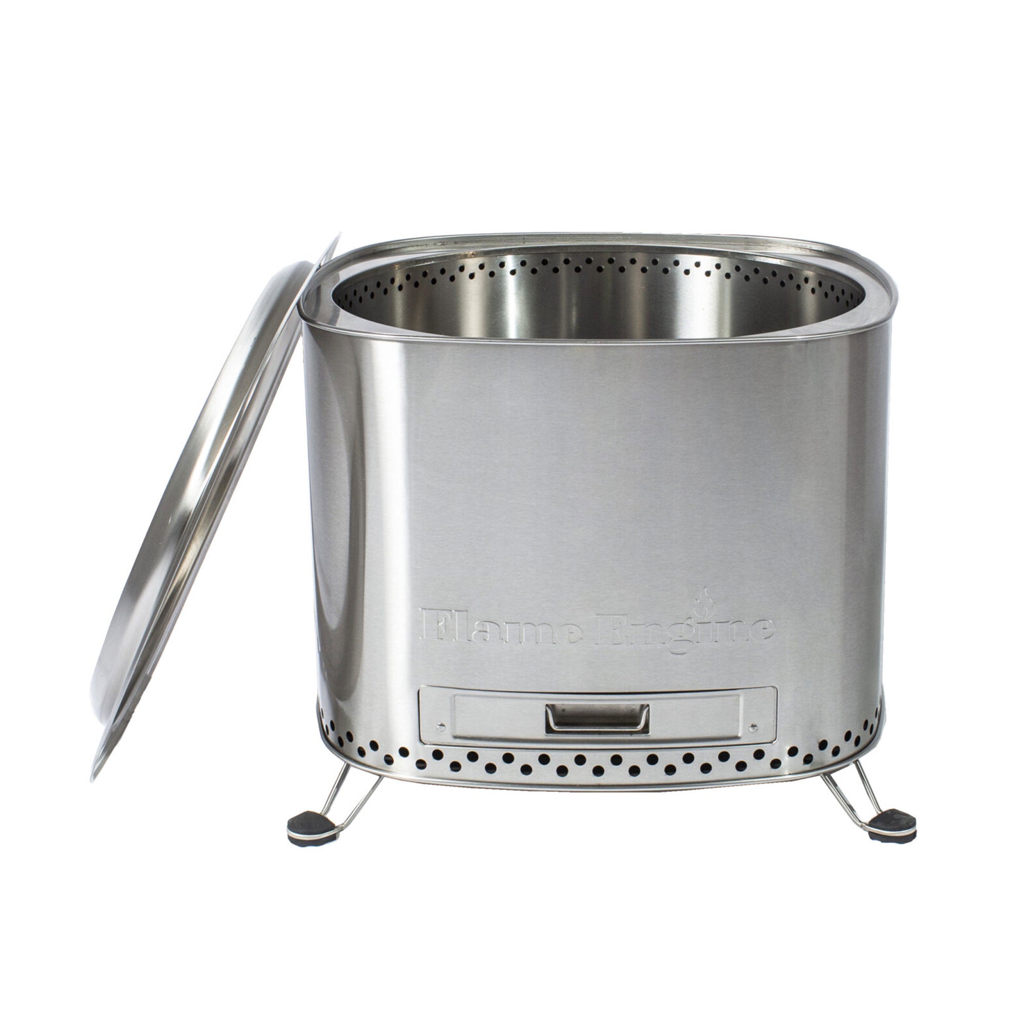 Flame Engine 19 Inch Square Smokeless Fire Pit w/Carry Bag, 304 Stainless Steel - VMInnovations