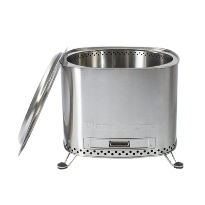 Flame Engine 19 Inch Square Smokeless Fire Pit w/Carry Bag, 304 Stainless Steel - VMInnovations