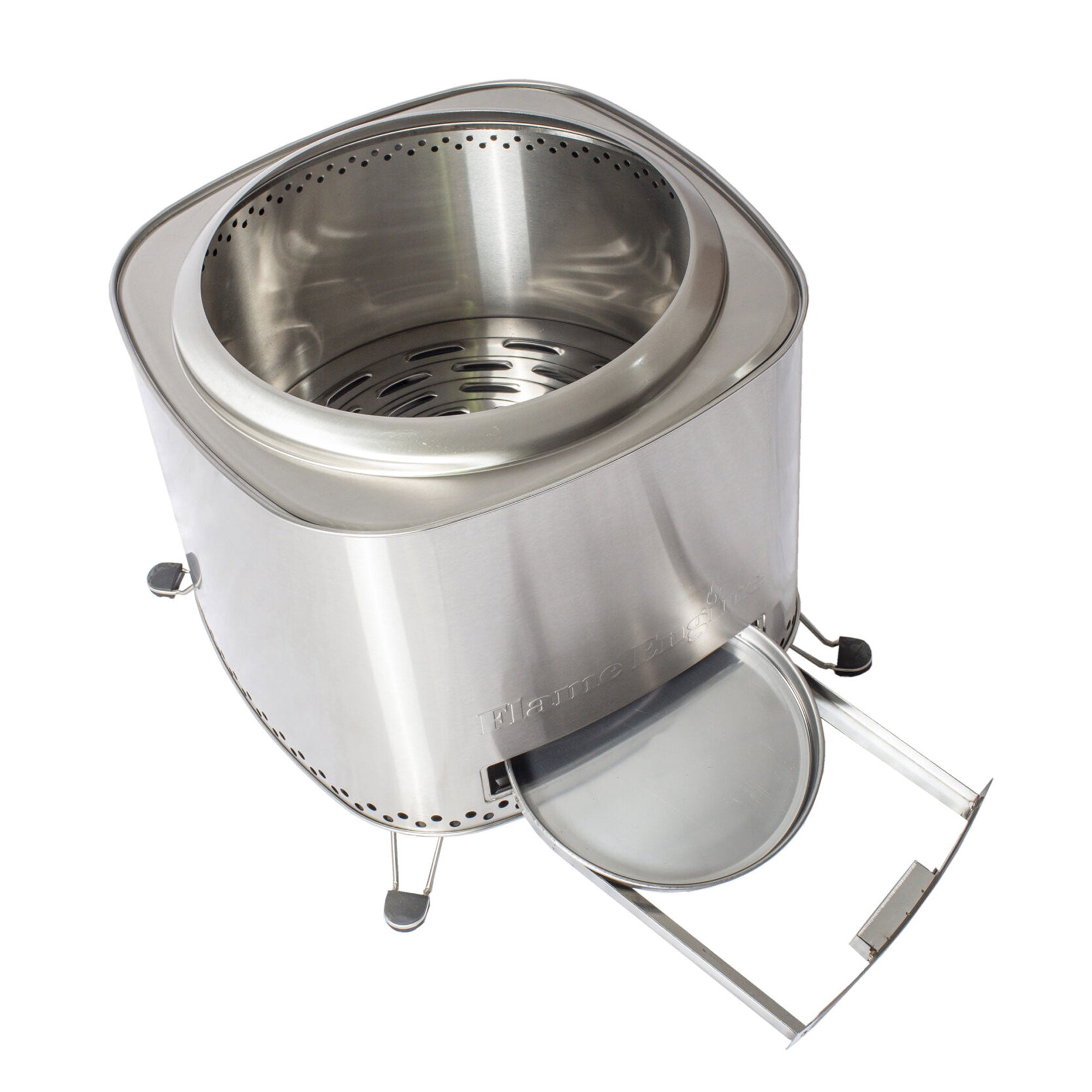 Flame Engine 19 Inch Square Smokeless Fire Pit w/Carry Bag, 304 Stainless Steel - VMInnovations