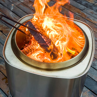 Flame Engine 19 Inch Square Smokeless Fire Pit w/Carry Bag (Open Box) - VMInnovations