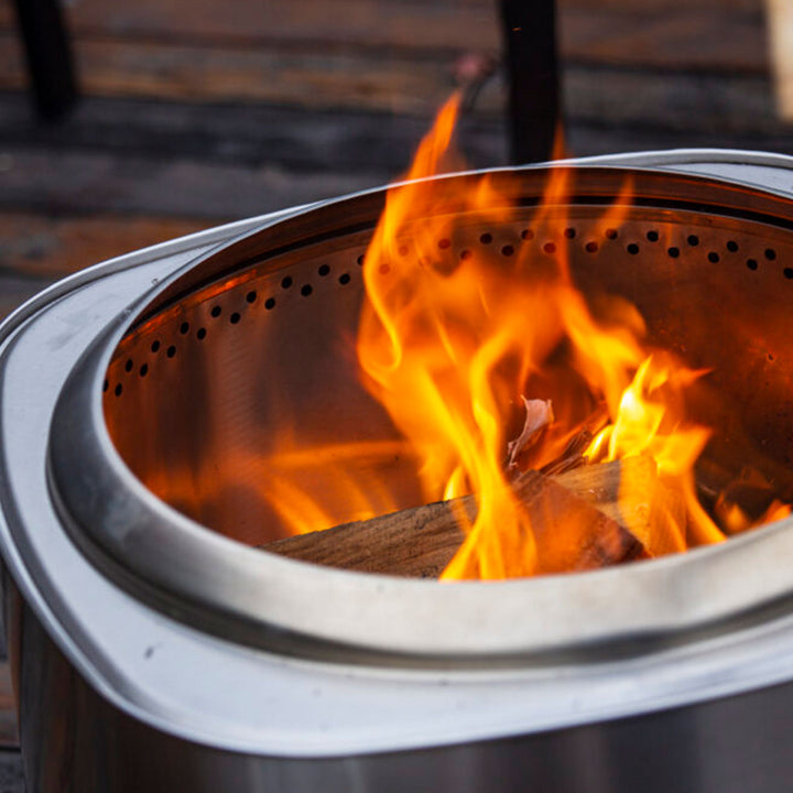 Flame Engine 19" Smokeless Fire Pit w/Carry Bag, 304 Stainless Steel (Used) - VMInnovations