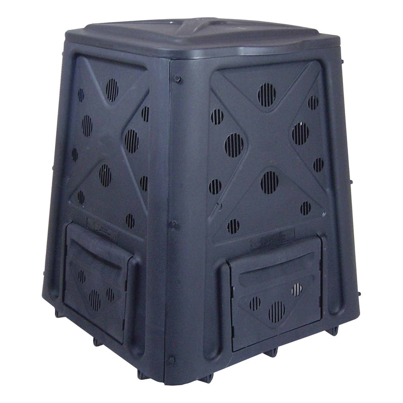 Compost Bin with Lift Off Lid and 4 Door Access, Black (Open Box)