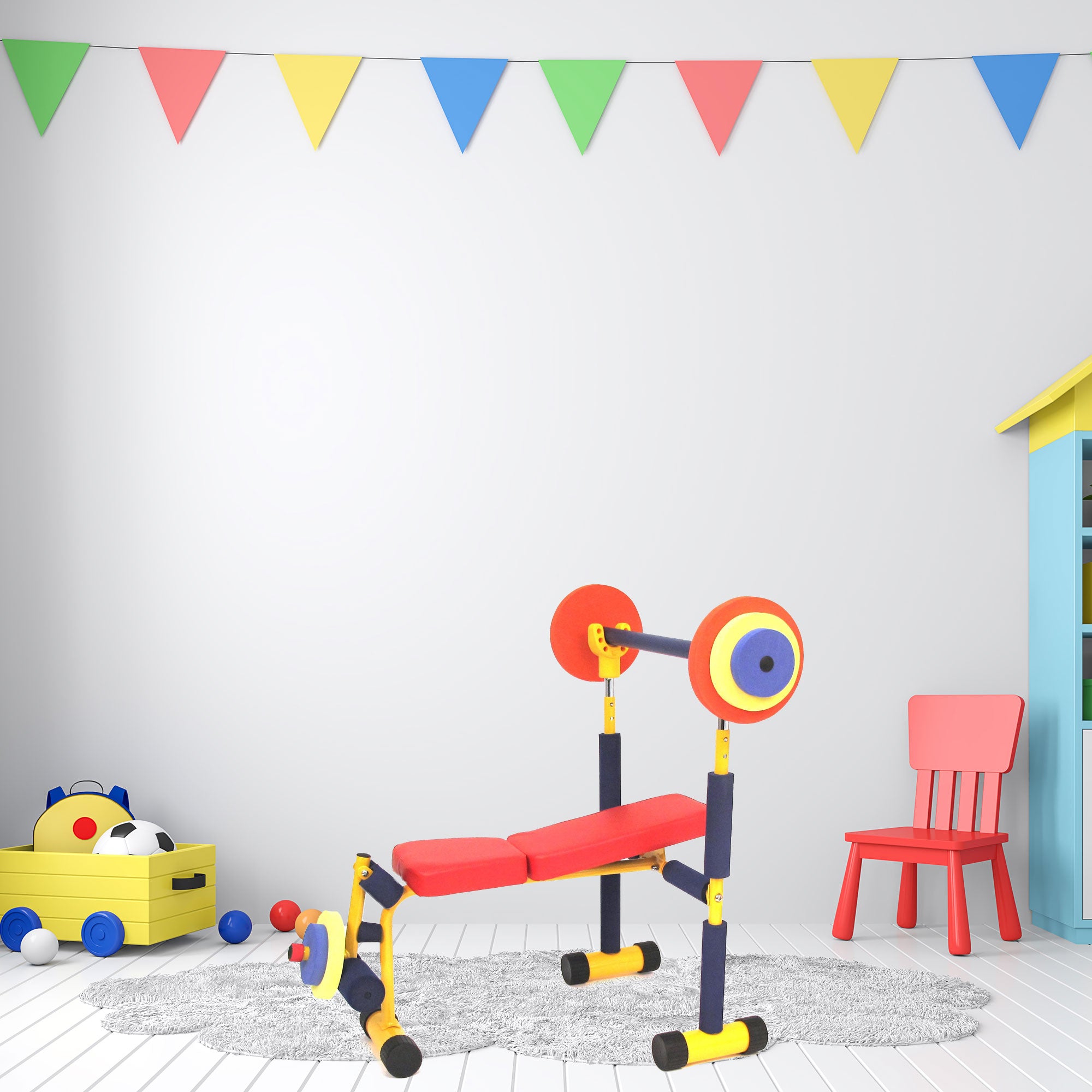 Fun & Fitness For Kids Exercise Equipment Weight Lifting Bench Set (Used) - VMInnovations