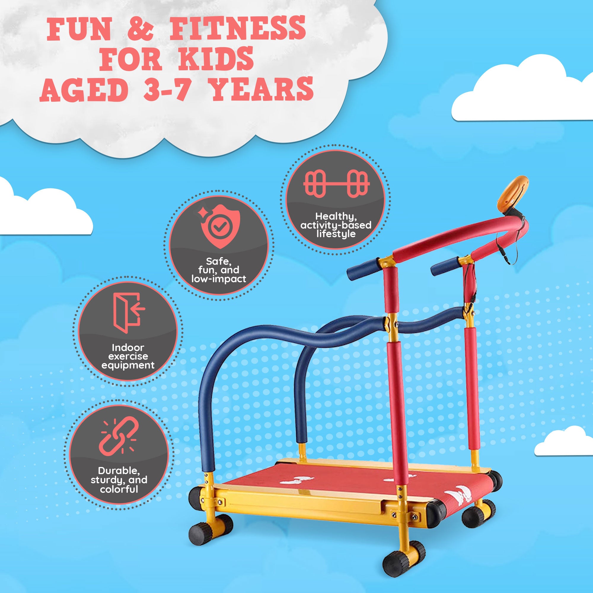 Fun & Fitness For Kids Non-Motorized Children's Exercise Treadmill (Open Box) - VMInnovations
