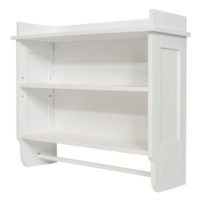 Redmon Contemporary Country Floating Wooden Wall Shelf with Towel Bar (Used) - VMInnovations