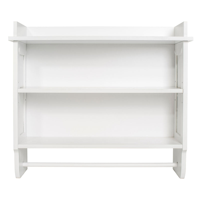 Redmon Contemporary Country Floating Wooden Wall Shelf with Towel Bar (Open Box)