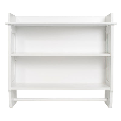 Redmon Contemporary Country Floating Wooden Wall Shelf with Towel Bar (Used) - VMInnovations