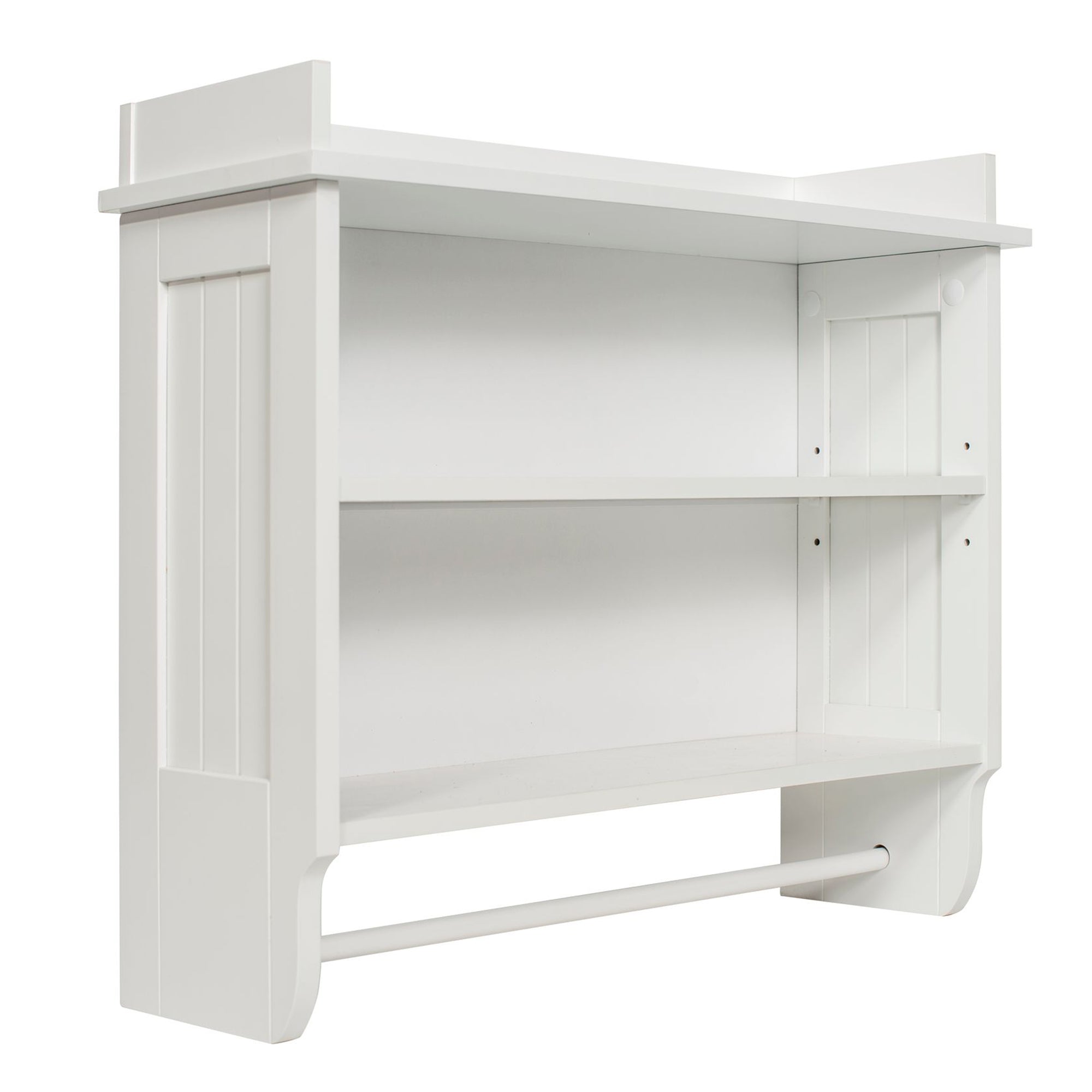 Redmon Contemporary Country Floating Wooden Wall Shelf with Towel Bar (Used) - VMInnovations