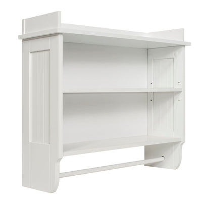 Redmon Contemporary Country Floating Wooden Wall Shelf with Towel Bar (Used) - VMInnovations