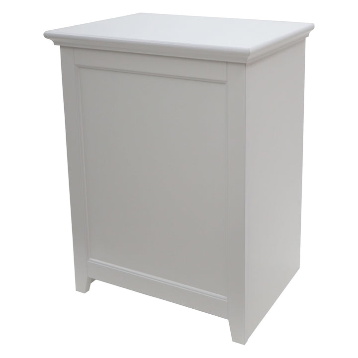 Redmon 11.25 x 18 x 23.25 In Contemporary Shaker Style Hamper, Semi Gloss White