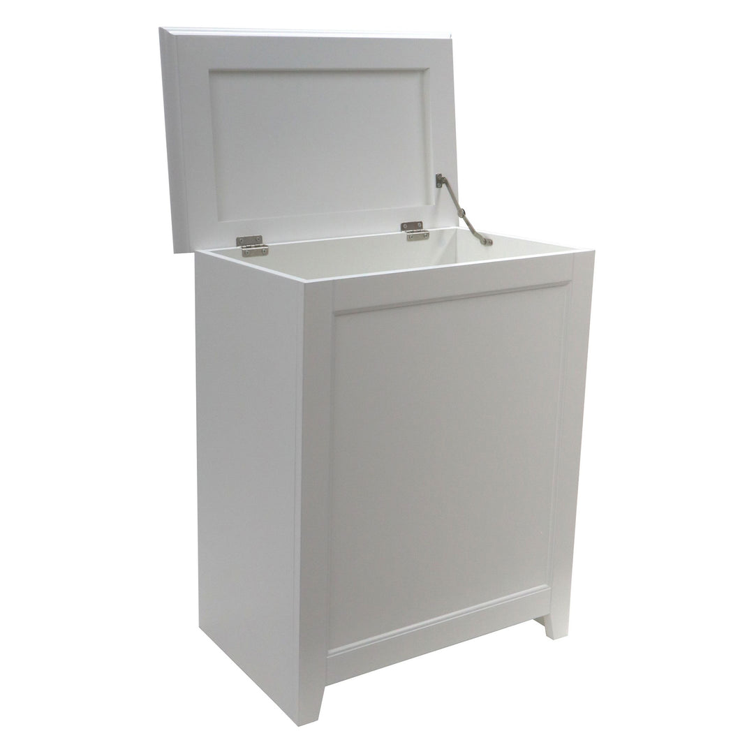 Redmon 11.25 x 18 x 23.25 In Contemporary Shaker Style Hamper, Semi Gloss White