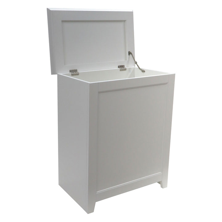 Redmon 11.25 x 18 x 23.25 In Contemporary Shaker Style Hamper, Semi Gloss White
