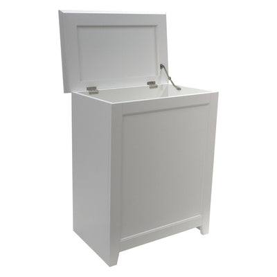 Redmon 11.25 x 18 x 23.25 In Contemporary Shaker Style Hamper, White (Open Box) - VMInnovations