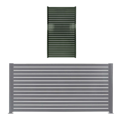Stratco 71 x 94" and 71 x 39" Aluminum Quick Screen Slat Gate Fencing, Gray