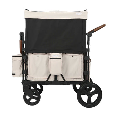 Keenz XC Luxury 2 Seat Child Stroller Wagon with Canopy and Mesh Sides, Cream