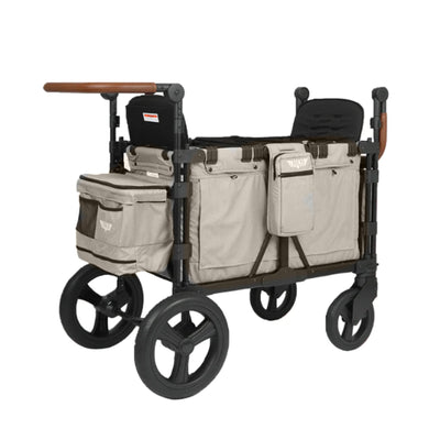 Keenz XC Plus 4 Child Luxury Stroller Wagon with Mesh Canopy and Sides, Cream