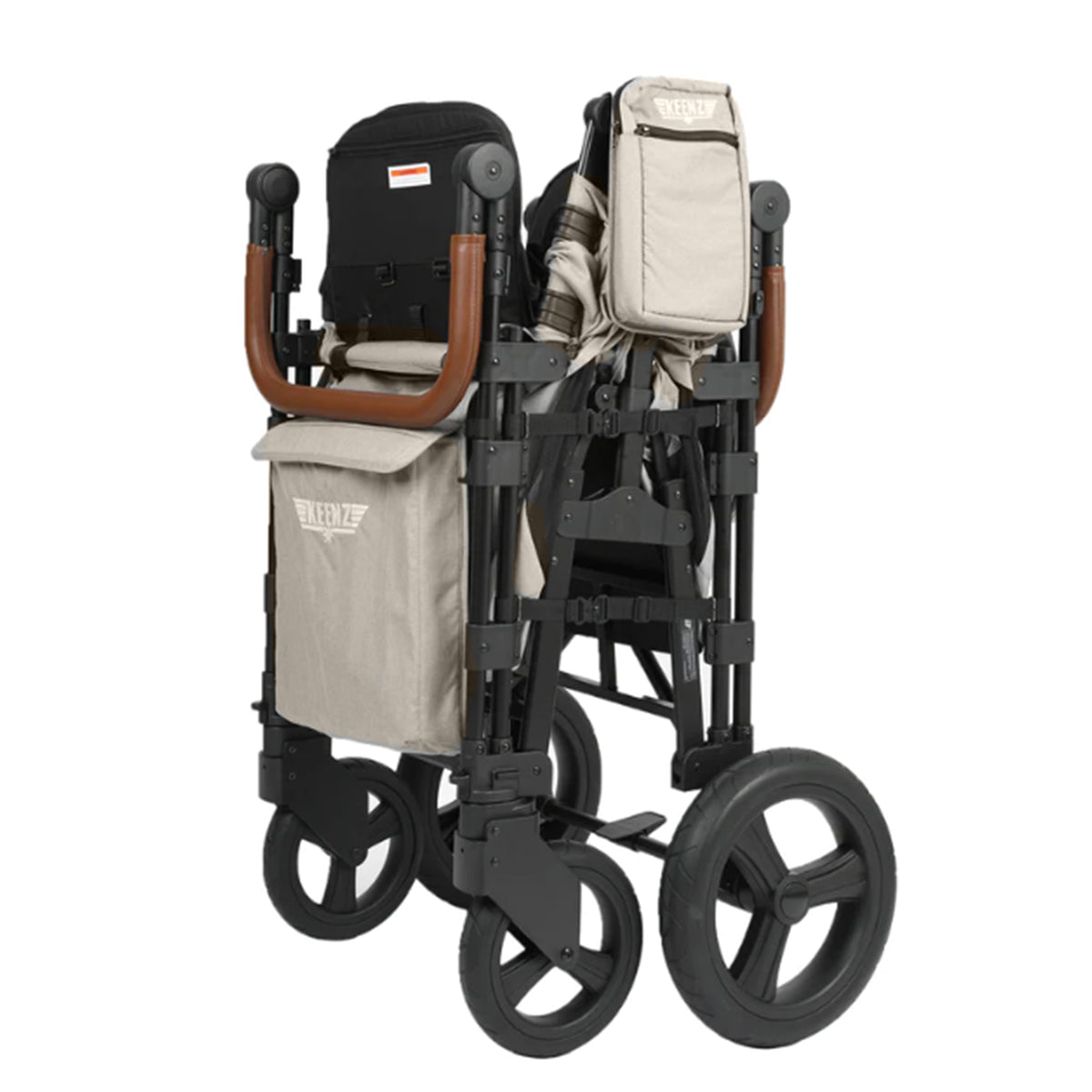 Keenz XC Plus 4 Child Luxury Stroller Wagon with Mesh Canopy and Sides, Cream