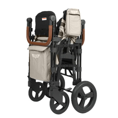 Keenz XC Plus 4 Child Luxury Stroller Wagon with Mesh Canopy and Sides, Cream