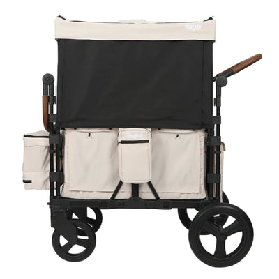 Keenz XC Plus 4 Child Luxury Stroller Wagon with Mesh Canopy and Sides, Cream