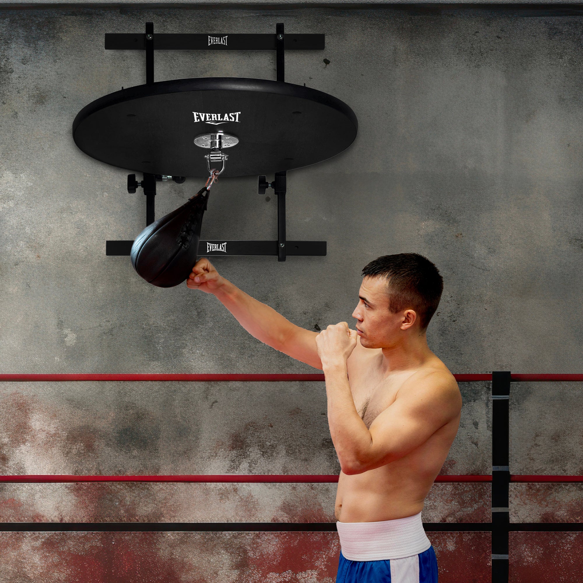 Adjustable Wooden Swiveling Speed Bag Platform with Full Rubber Edge (Used) - VMInnovations