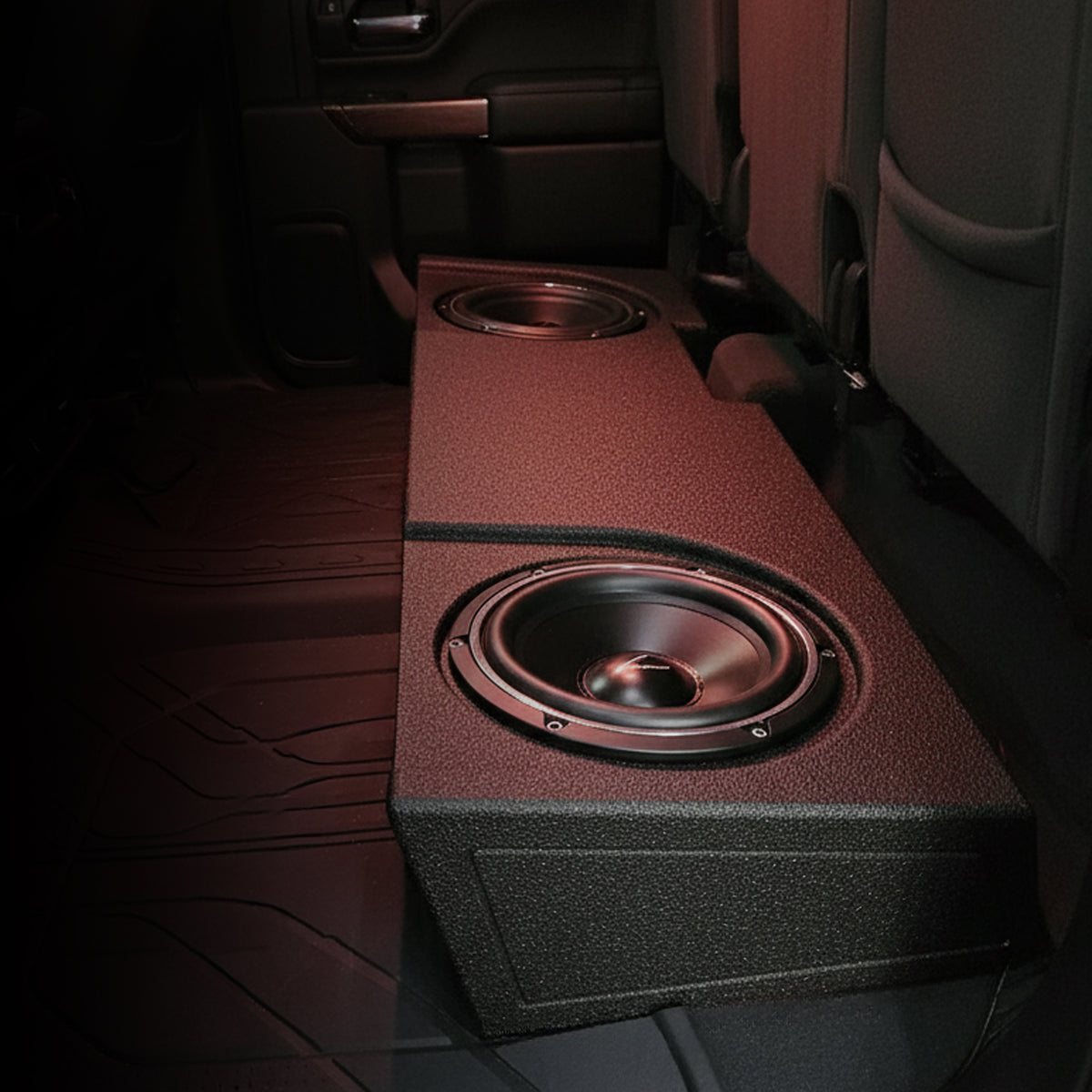 QPower Underseat Upfire 2 Hole 12" Port Subwoofer for GMC/Chevy 2019 (Used) - VMInnovations
