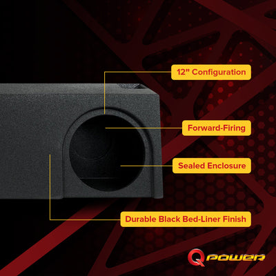 QPower Underseat Upfire 2 Hole 12" Port Subwoofer for GMC/Chevy 2019 (Used) - VMInnovations