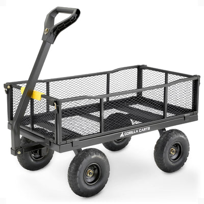Gorilla Cart Heavy Duty Steel Utility Wagon Cart, Gray, 900 lb. Capacity (Used) - VMInnovations