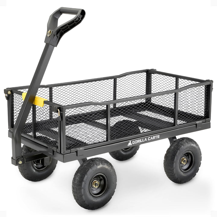 Gorilla Carts Steel Utility Cart Garden Beach Wagon, 900 Pound Capacity, Gray - VMInnovations