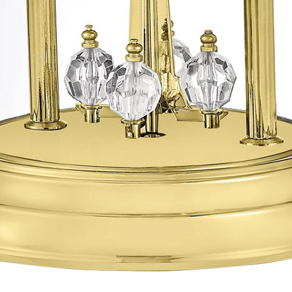 Bulova Clocks B8821 Heather Dial Glass Domed Clock with Westminster Chime, Gold