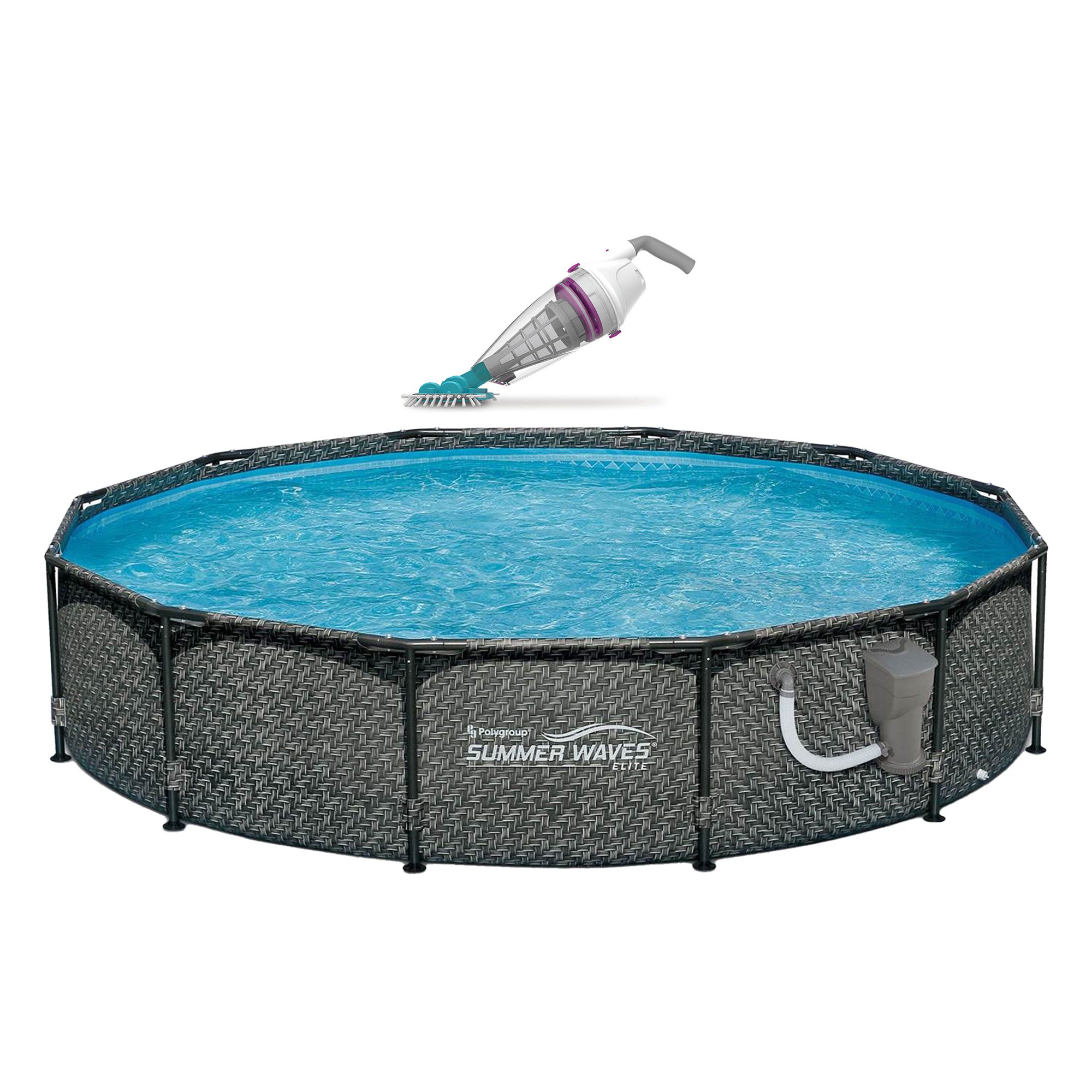 Summer Waves 12' x 33" Above Ground Pool with Pump & Kokido Telsa 50 Pool Vacuum