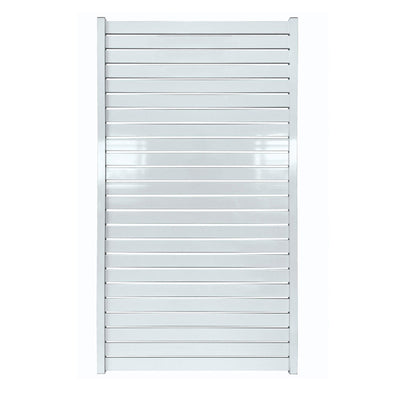 Stratco 8 x 6' Slat Fence System, White, with 71 x 39" Slat Gate Fencing, White