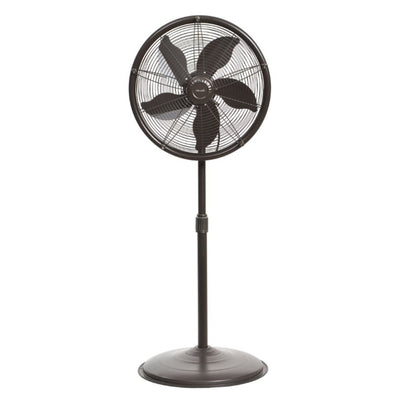NewAir Outdoor 3 Speed Pedestal Misting Fan with Direct Hose Connect, Black