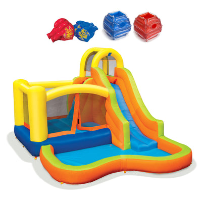 Banzai Sun 'N Splash Fun Inflatable Bounce House and Water Slide w/ Accessories