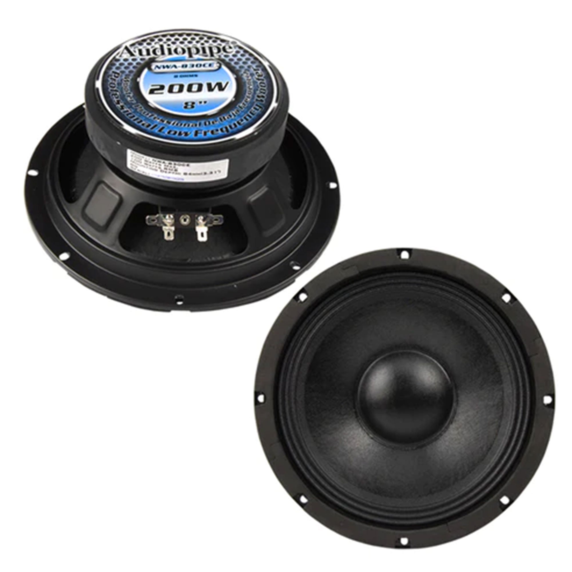 AudioPipe NWA-830CE 8 Inch 200 Watt 8 Ohm Pro Car Audio Subwoofer Loudspeaker