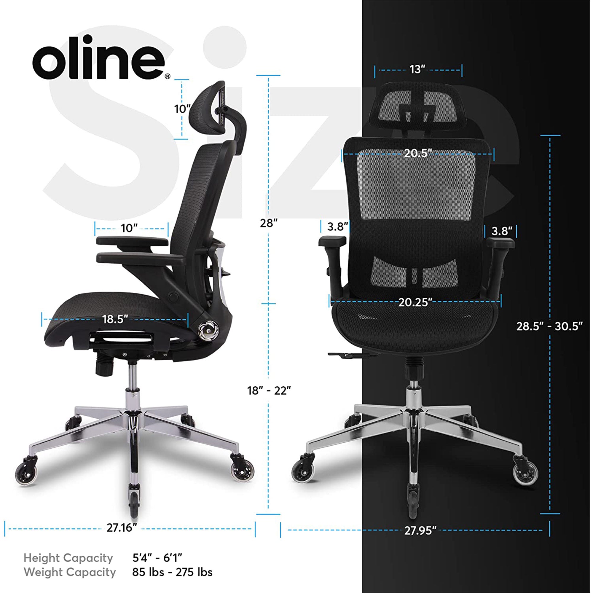 Oline ErgoMax Ergonomic Swivel Office Chair w/ Lumbar Support (For Parts) - VMInnovations