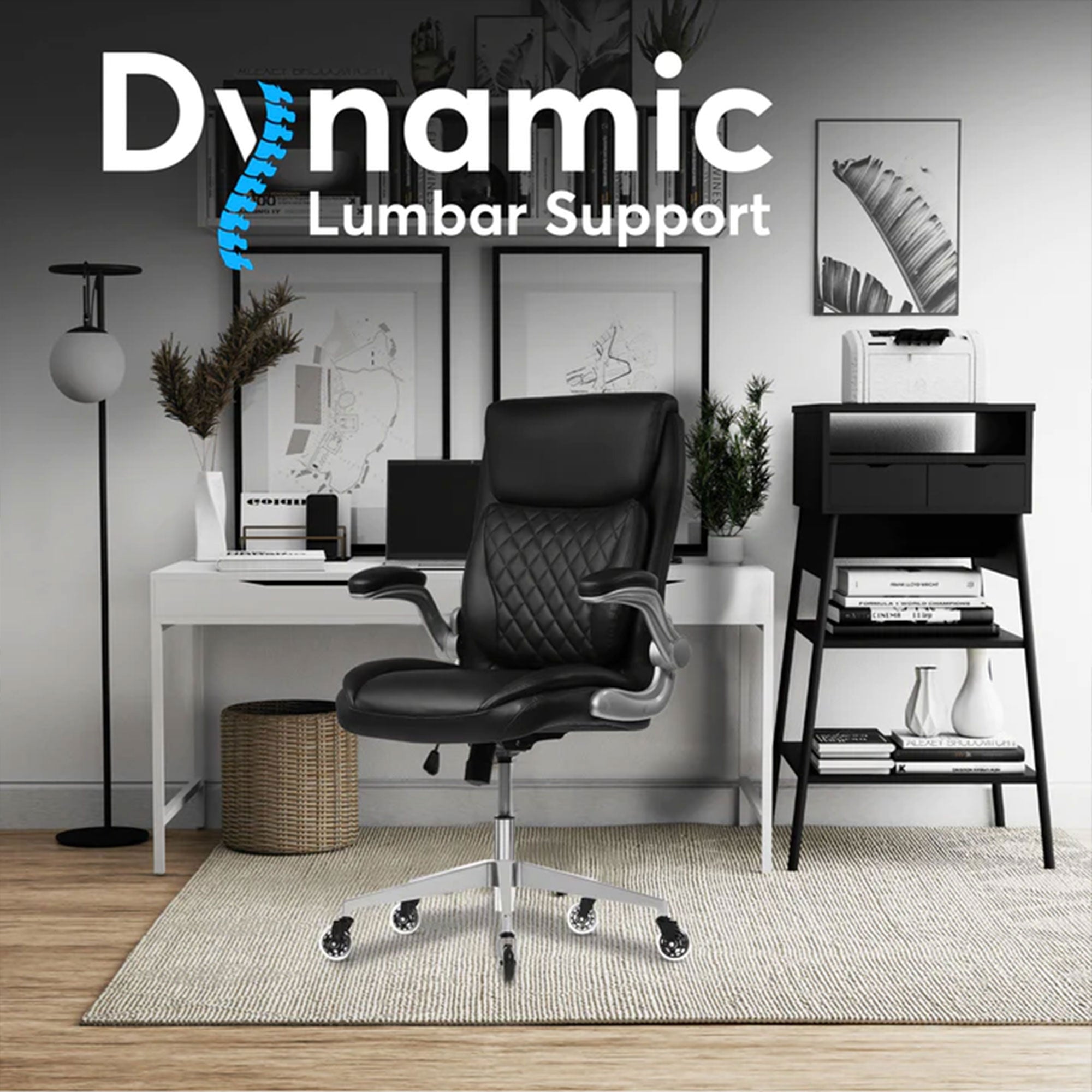 Oline Ergonomic Adjustable Swivel Office Chair w/ Lumbar Support, White (Used) - VMInnovations
