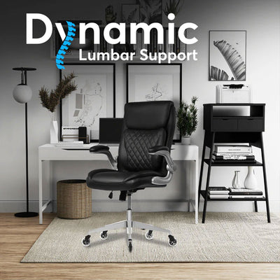 Oline Ergonomic Adjustable Swivel Office Chair w/ Lumbar Support, White (Used) - VMInnovations