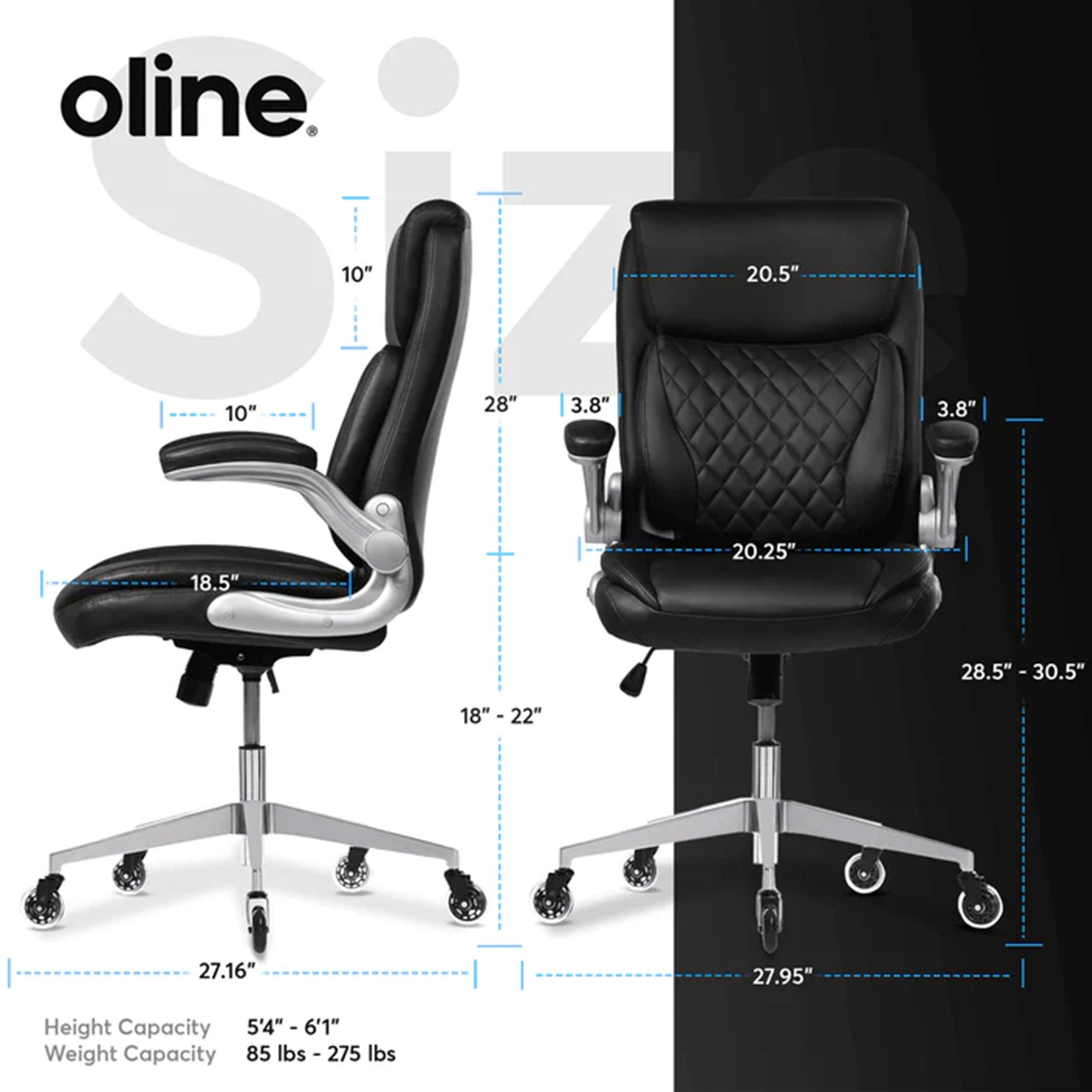 Oline Ergonomic Adjustable Swivel Office Chair w/ Lumbar Support, White (Used) - VMInnovations
