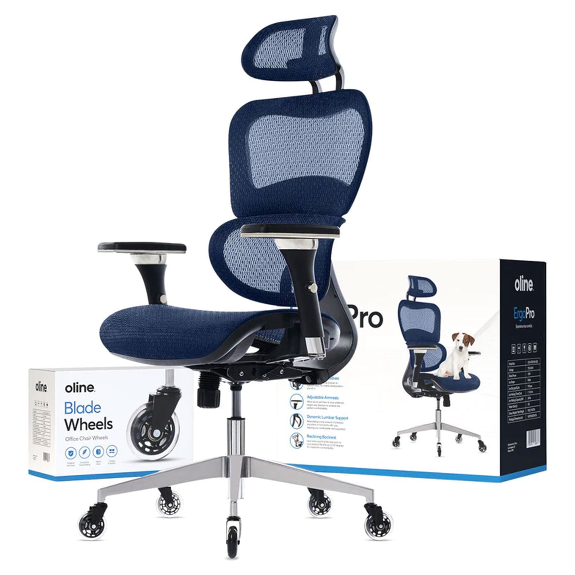 Oline ErgoPro Ergonomic Office Chair with Breathable Mesh Material (Open Box) - VMInnovations