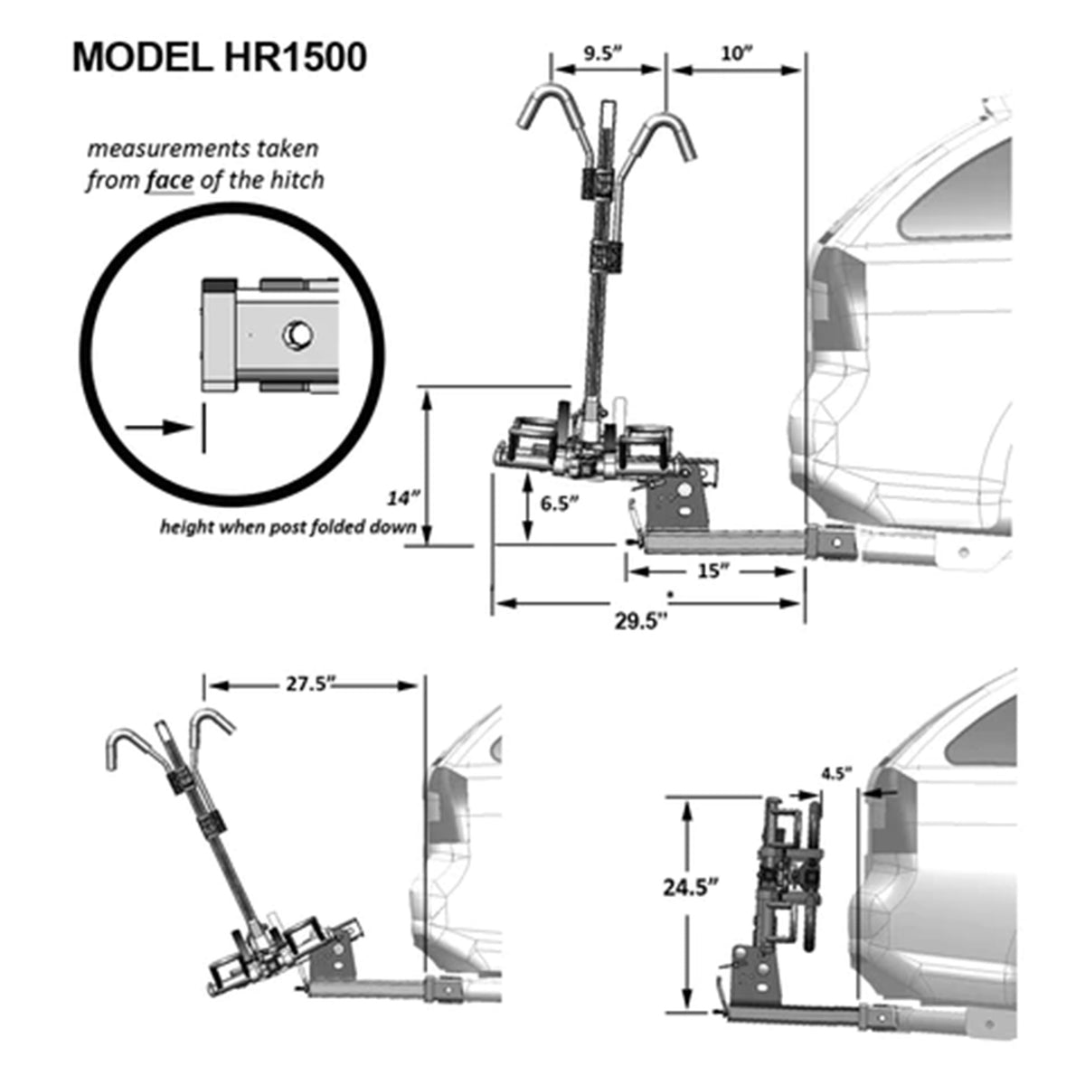 Hollywood Racks Sport Rider for Electric Bikes with Heavy Duty Wheel Holders
