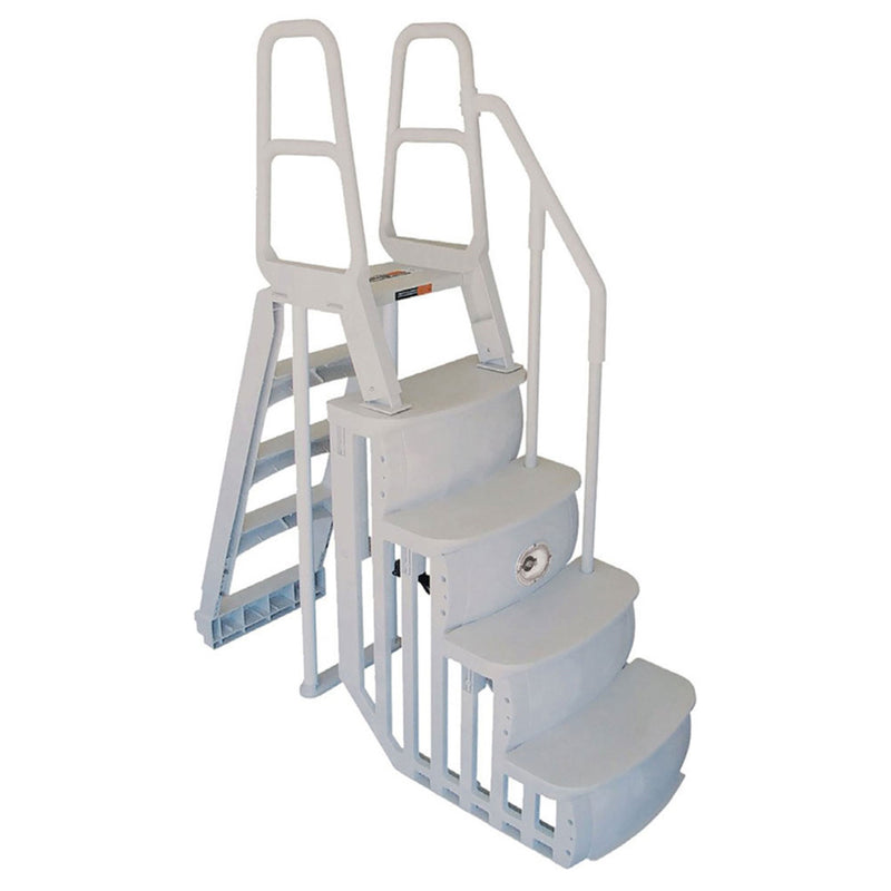 Main Access Above Ground Swimming Pool Entry Steps & Incline Ladder (Open Box)