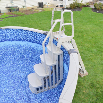 Main Access Above Ground Swimming Pool Entry Steps & Incline Ladder (Open Box)