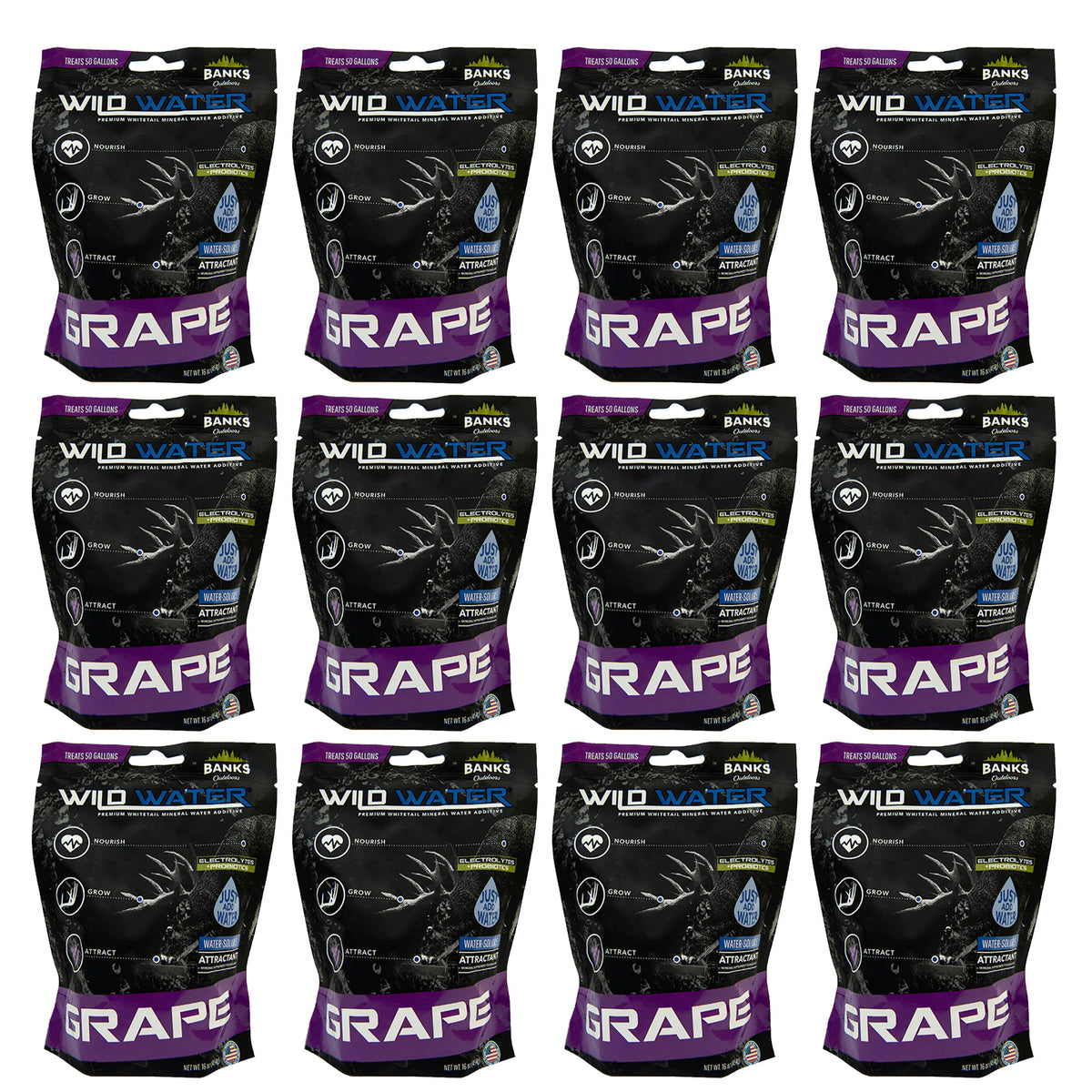 Banks Outdoors Wild Water Mineral Supplement and Attractant, Grape (12 Pack)